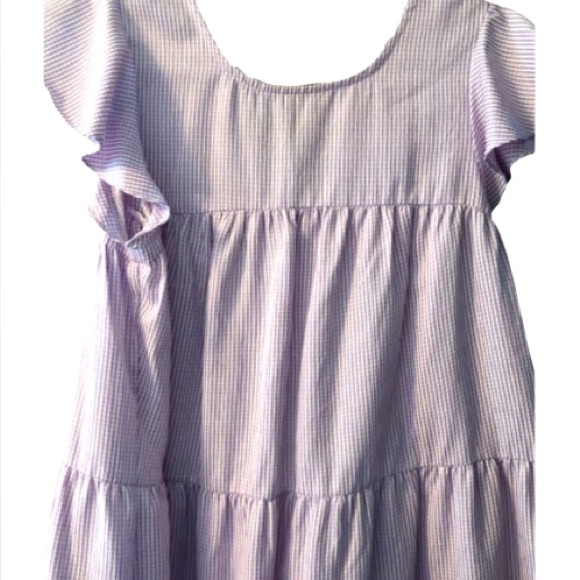 Lulu's Gingham Tiered Babydoll Dress Lavender Size M EUC - Picture 5 of 8